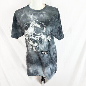 Hyperspace NASA T Shirt Size M Gray Tie Dyed Short Sleeve Moon Explorer Space